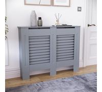 Vida Designs Milton - Copertura per termosifone a doghe, di colore grigio medio, facile da montare, ideale per soggiorno, corridoio o bagno