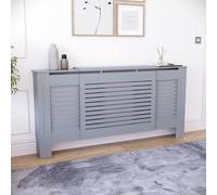 Vida Designs Milton - Copertura per termosifone, regolabile, colore grigio, moderna a doghe, facile da montare, ideale per soggiorno, corridoio o bagno