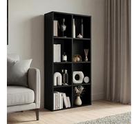 Vida Designs Mobiletto a 8 cubi, nero, in legno, per ufficio, soggiorno