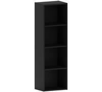 Vida Designs Oxford 4 Ripiano Cubo Libreria, Moderno Space-Saving Mobile contenitore for Soggiorno, Camera da letto or Ufficio, Autoportante Esposizione Shelf, H106xW32xD24cm (Nero)