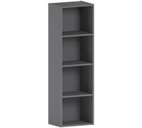 Vida Designs Oxford, Libreria a cubi a 4 ripiani, in legno, per esporre e conservare, per ufficio e soggiorno, grigio