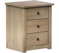 Vida Designs Panama Pino Massiccio Cerato Bedroom Furniture Comodino a 3 Cassetti, in Legno, Colore, Rovere Naturale, L 46,5 x P 40,5 x H 57 cm Circa