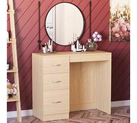 Vida Designs Riano-Scrivania in Legno di Pino con 3 cassetti, Kiefer, 79 x 93 x 38 cm, Pino