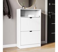 Vida Designs Scarpiera a 2 cassetti con ripiano, colore: bianco