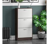 Vida Designs Scarpiera a 3 cassetti, armadio, scarpiera, organizer per mobili da ingresso in legno, noce e bianco