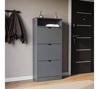 Vida Designs Scarpiera a 3 cassetti con ripiano, grigio