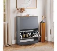 Vida Designs Scarpiera con 2 cassetti, grigio e rovere
