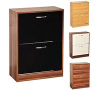 Vida Designs Scarpiera con 2 cassetti, in Legno di Noce e Bianco