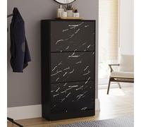 Vida Designs Scarpiera con 3 cassetti, scarpiera, organizer estraibile in legno (marmo nero)