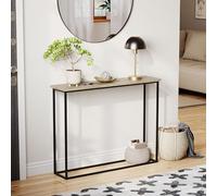 Vida Designs Tavolo consolle con gambe in metallo, rovere e nero