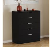 Vida Designs Trega - Cassettiera a 5 cassetti, compatta, salvaspazio, per camera da letto, 90 x 66 x 36 cm (altezza x larghezza x profondità), supporto anti-piegamento, maniglie moderne color argento