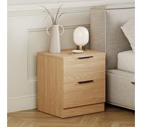 Vida Designs Trega - Comodino a 2 cassetti in legno di pino, compatto e salvaspazio, 41 x 39 x 28 cm (altezza x larghezza x profondità), con cassetti scorrevoli, maniglie nere moderne, ideale per