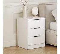 Vida Designs Trega - Comodino a 3 cassetti, compatto, salvaspazio, 50 x 39 x 28 cm, in legno ingegnerizzato, cassetti scorrevoli, maniglie nere moderne, ideale per camera da letto e camera degli