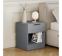 Vida Designs Trega - Comodino con 1 cassetto, compatto, salvaspazio, 41 x 39 x 28 cm (altezza x larghezza x profondità), in legno ingegnerizzato, cassetto scorrevole liscio, moderno manico nero