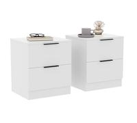 Vida Designs Trega - Set di 2 comodini a 2 cassetti, colore: bianco, compatti e salvaspazio, 41 x 39 x 28 cm (altezza x larghezza x profondità), in legno ingegnerizzato, cassetti scorrevoli, maniglie