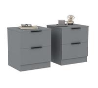 Vida Designs Trega - Set di 2 comodini a 2 cassetti, colore: grigio, comodini compatti salvaspazio, 41 x 39 x 28 cm (altezza x larghezza x profondità) in legno ingegnerizzato, cassetti scorrevoli