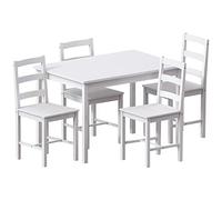 Vida Designs Yorkshire - Set tavolo da pranzo e sedie da cucina (bianco, 4 posti)