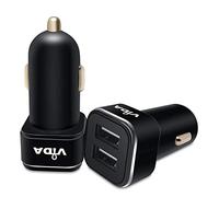 Vida IT Caricabatteria da auto USB a 2 porte per Samsung Galaxy A20e A21s A71 S7 S8 S9 S10 Telefono cellulare Tablet PC Porte doppie Ingresso 12-24 V con cavo di ricarica 3 in 1