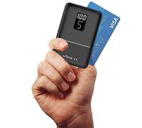 Vida IT Mini power bank 5000 mAh batteria per iPhone 8 11 12 Samsung Galaxy S22 S21 S20 Oppo Oneplus telefono cellulare leggero portatile con display a LED, batteria per cellulare USB-C uscite piccola
