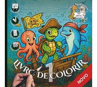 Vida Marinha em Aventuras - Livro de Colorir 1 - Estilo Doodle Detalhado: 50 Desenhos em 25 Cenários Divertidos para Adultos e Crianças