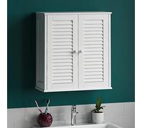 Bath Vida Vida Porta Armadietto Doppio da Bagno da Parete, in Legno, Colore: Bianco, H 55 x L 52 x P 22 cm Circa