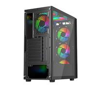 Vida SIROCCOV26F-BLK Tower Case, ABS Nero + Vetro Temperato per ATX, Micro ATX, Mini ITX, High Performance Computing