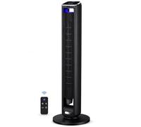 Vidacharmy 26dB Ventilatore a Torre Silenzioso, 110cm Ventilatore da Terra, Potente 7.8 m/s, Ventilatori a Colonna con Telecomando, 4 Modalità, Oscillazione a 85°, Timer 12H, per Casa e Ufficio, Nero