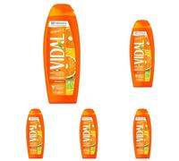 Vidal - Docciaschiuma Vitamina C, Formula Energizzante, Fragranza di Arancia e Lime, Dermatologicamente Testato, 250ml (Confezione da 5)