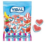 VIDAL DOLCE CUORE ZUCCHERATO 1.6KG 250pz caramelle gommose a forma di cuore tricolore azzurro bianco e rosso circa 250pz