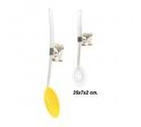 VIDAL - Schiumarola in Silicone con Manico in Acciaio Inox, 35 x 7 x 2 cm