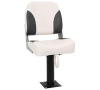 vidaXL 1/2x Sedile per Barca Pieghevole con Cuscino Blu-Bianco 41x36x48 cm