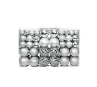 Set palline di natale 100 pz 3/4/6 cm argento