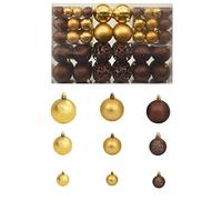 vidaXL 100x Palline di Natale 3/4/6 cm Marrone/Bronzo/Oro Decorazioni Albero Natale