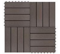 vidaXL 11 Piastrelle per Terrazza WPC Marrone Scuro Pavimento Patio