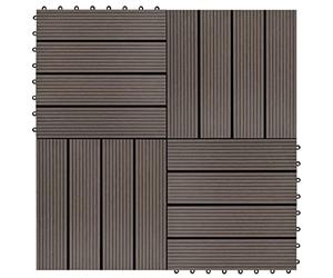 vidaXL 11 Piastrelle per Terrazza WPC Marrone Scuro Pavimento Patio
