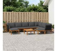 vidaXL 11 pz Legno massiccio di acacia e corda Naturale