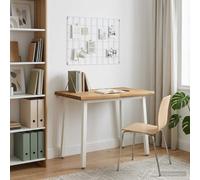 vidaXL 110 x 55 x 75 cm Legno di Acacia Massello Bianco Rettangolare