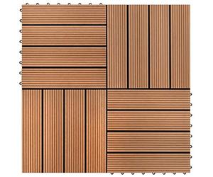 vidaXL 11x Piastrelle WPC Set 30x30cm 1m² Marrone Pavimentazione da Esterno