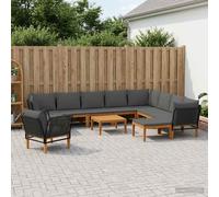 vidaXL 12 pz Legno massiccio di acacia e corda Naturale