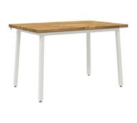 vidaXL 120 x 80 x 75 cm Legno di Acacia Massello Bianco Rettangolare