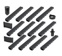 vidaXL 142881 Set di 12 canaline di drenaggio, 12 m, griglia in plastica, Nero