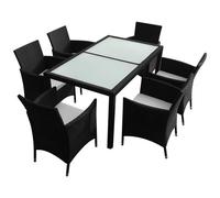 VIDAXL - 13 Pz Set Mobili Da Giardino In Polirattan Neri