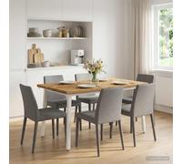 vidaXL 140 x 70 x 75 cm Legno di Acacia Massello Bianco Rettangolare