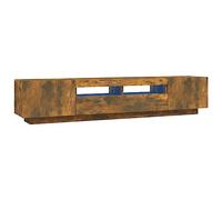 vidaXL Set Mobili TV 2pz con Luci LED Rovere Fumo in Legno Multistrato