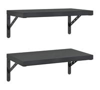 vidaXL Mensole a Muro 2 pz 50x30 cm Nero in Acciaio Inossidabile, mensola sospesa, mensola sospesa a Muro, scaffale espositivo a Muro