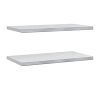 vidaXL Mensole a Muro 2 pz 75x40x3 cm Argento in Acciaio Inossidabile, mensola sospesa, mensola sospesa a muro, scaffale espositivo a muro