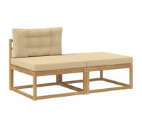 vidaXL 2 PEZZI Poggiapiedi da esterno in poliestere bianco, mobili moderni per giardino e balcone, design modulare esterno, sezionale durevole e flessibile.