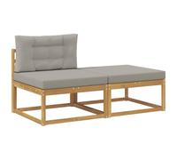 vidaXL 2 PEZZI Poggiapiedi da esterno in poliestere bianco, mobili moderni per giardino e balcone, design modulare esterno, sezionale durevole e flessibile.