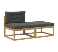 vidaXL 2 PEZZI Poggiapiedi da esterno in poliestere bianco, mobili moderni per giardino e balcone, design modulare esterno, sezionale durevole e flessibile.