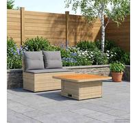 vidaXL 2 pezzi divano da giardino medio con tavolo alto in rattan sintetico, moderno divano da giardino, per esterni, pieghevole, versatile, resistente alle intemperie, in rattan sintetico